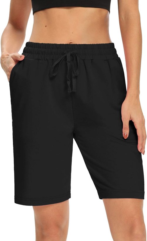DIBAOLONG Women's Yoga Shorts - Comfy Loose Fit Bermuda Shorts with 3 Pockets | Perfect for Lounging