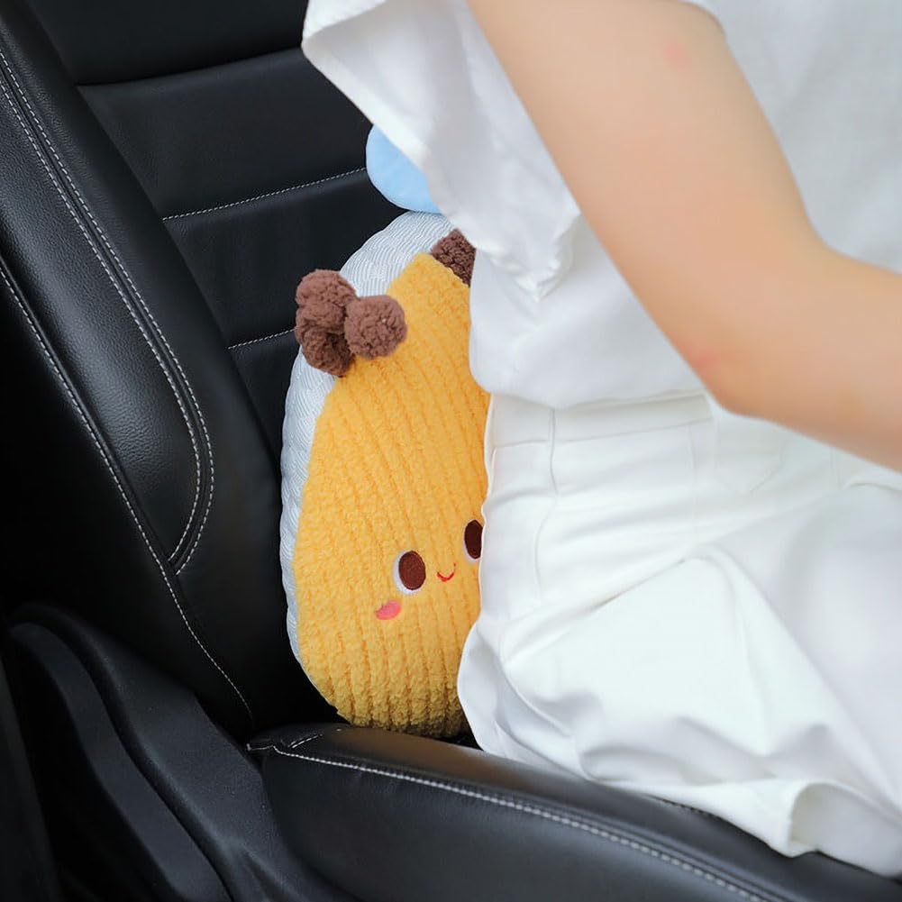 Bee Shaped Lumbar Support Pillow for Car Office Driver Seat Waist Cushion 1 PCS