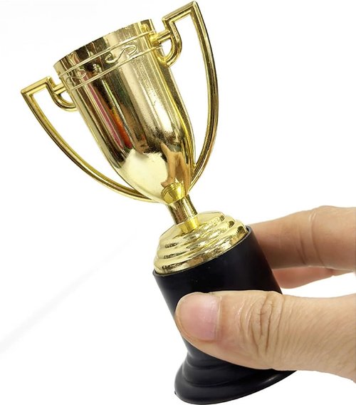 Mini Gold Trophy Cups by [Brand Name] - 4 PCS 3.74 Inch Awards for Graduation, Sports & Parties
