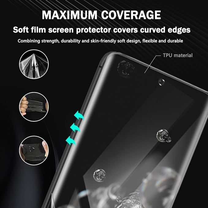 3+2 Pack Screen Protector for Samsung Galaxy S20 Ultra Flexible TPU Film