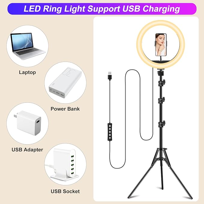 STALLY 13.3" Ring Light with Stand, Music Mode, 3 CCT Modes & 96 RGB Color Modes