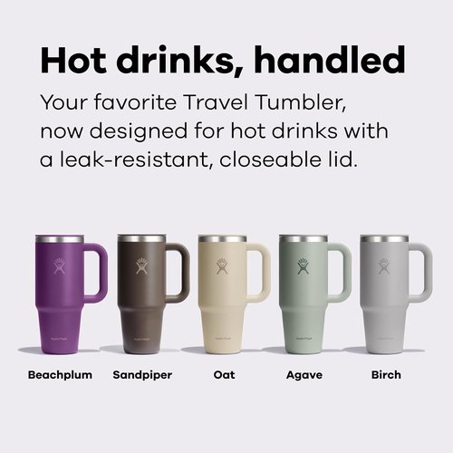 Hydro Flask Coffee Travel Tumbler Mug - Insulated Stainless Steel, Leak-Resistant 24 Oz Birch Gray