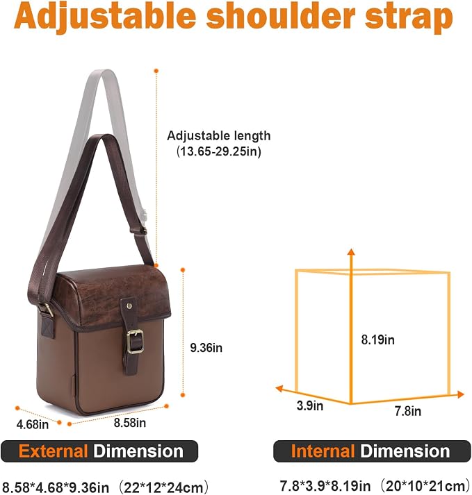 Cwatcun Camera Sling Bag PU Leather