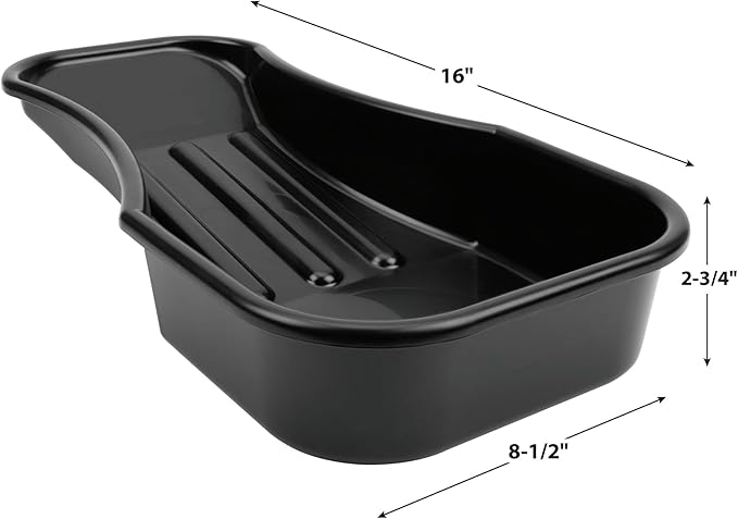 Performance Tool W4073 Heavy Duty 2.8 Quart Oil Drain Pan with Splash Guard and Tapered Spout for Lawn Equipment and Motorcycles