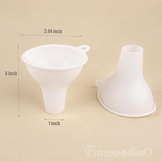 Framendino, 4 Pack Silicone Funnels Wide Mouth Funnel Kitchen Set Canning for Home Restaurant Bottles Jars (White)