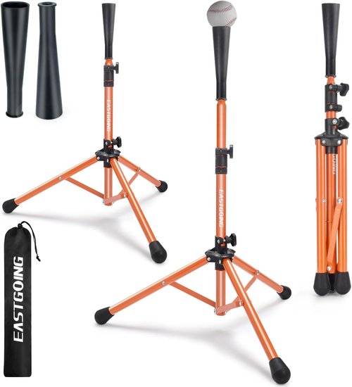 Eastgoing Portable Heavy-Duty Baseball & Softball Batting Tee - Adjustable Height | Collapsible Design for All Ages
