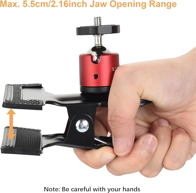 UTEBIT Camera Clamp Mount Tripod Camera Clip 360 Degree Swivel Webcam Mount
