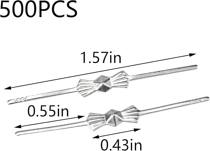 500PCS Metal Bright Silver Chandelier Crystal Clips, 1.57inch Total Length