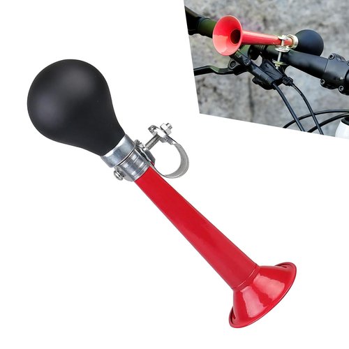 Bawkars Bike Horn, 7.87" Classic Horn Metal Squeeze Clown Horn, Loud High Volume Bicycle Horn for Adults, Fits Bicycles, Motorcycles, ATV (Red)