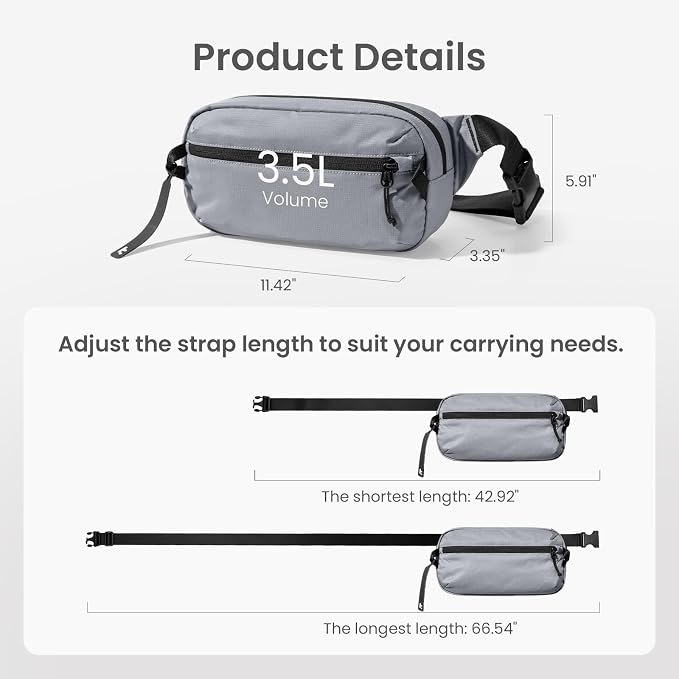 tomtoc 3.5L Sling Bag with RFID Blocking, Crossbody Bag Chest Shoulder Pack