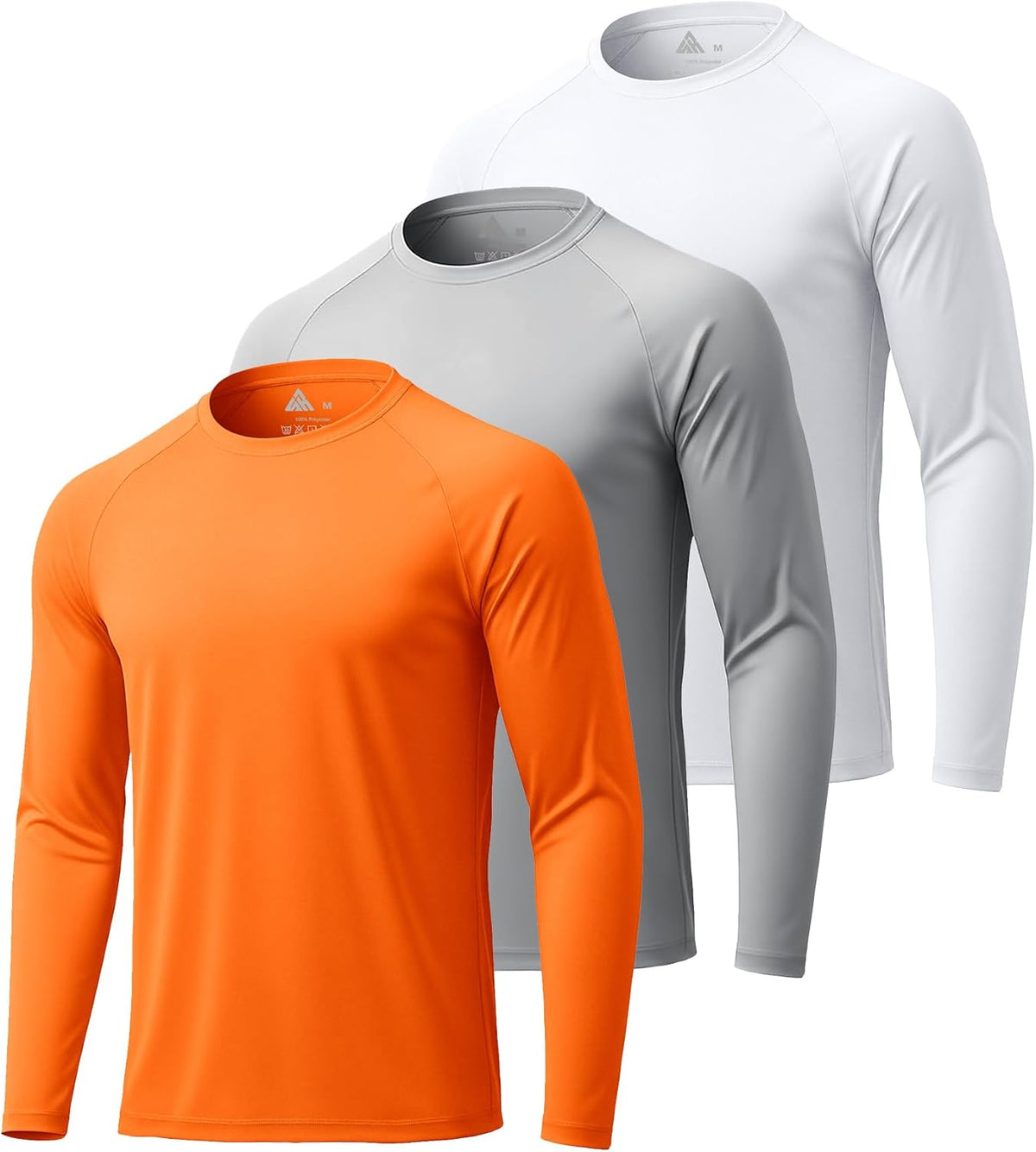 ZITY Long Sleeve Shirts for Men - UPF 50+ Sun Protection Crew Neck T-Shirts | 3-Pack for Outdoor Activities