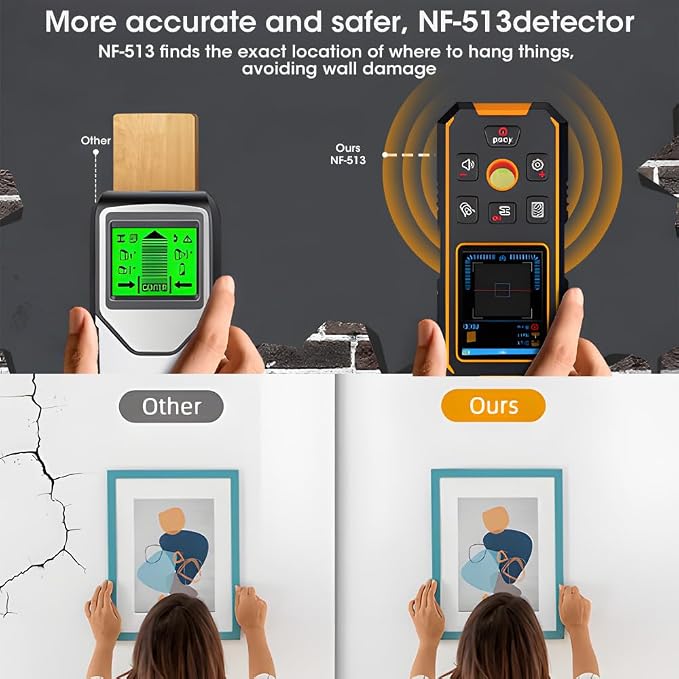 3 in 1 Stud Finder Wall ScannerLaser Distance Meter, Wood AC Wire, Upgraded