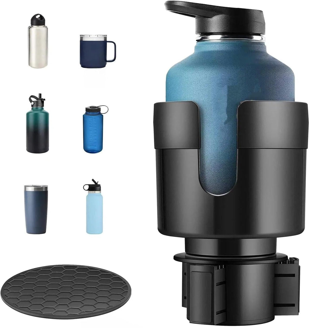 Car Cup Holder for Mercedes Benz GLS 450 2020-2025, Sturdy Waterproof Expander with Adjustable Base, Universal Large Bottle Adapter