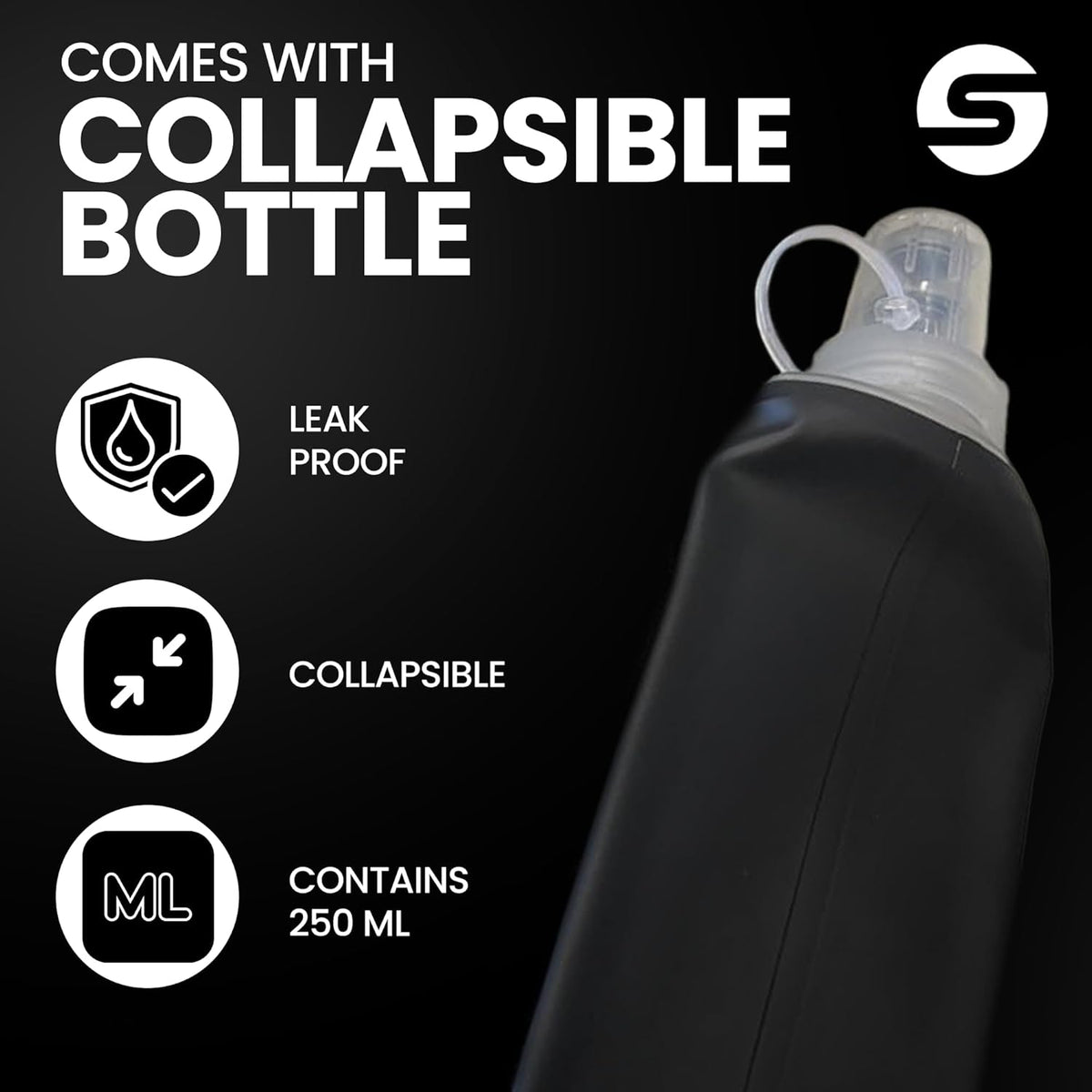 Skiennix Running Chest Pack - Water-Resistant Adjustable Design with Collapsible Bottle & Phone Holder | Perfect for Cycling, Hiking, Workouts