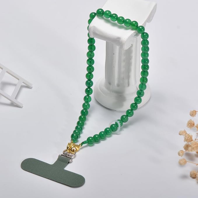 Agate Beaded Phone Wrist Strap for Women Men Stone Beads Charm Handmade