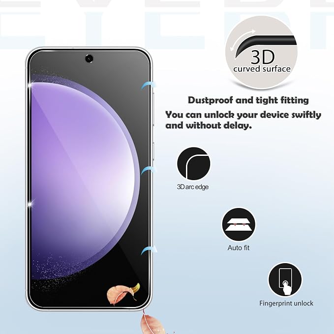 Galaxy S23 FE HD Clear Tempered Glass Screen Protector + Camera Lens Protectors