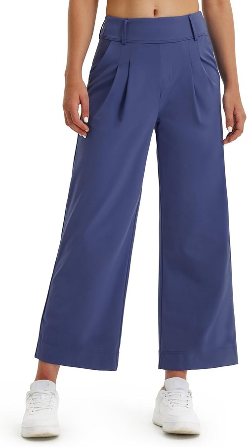Libin Women's Wide Leg Dress Pants - High Waisted Stretch Trousers with Pockets | Casual Comfort