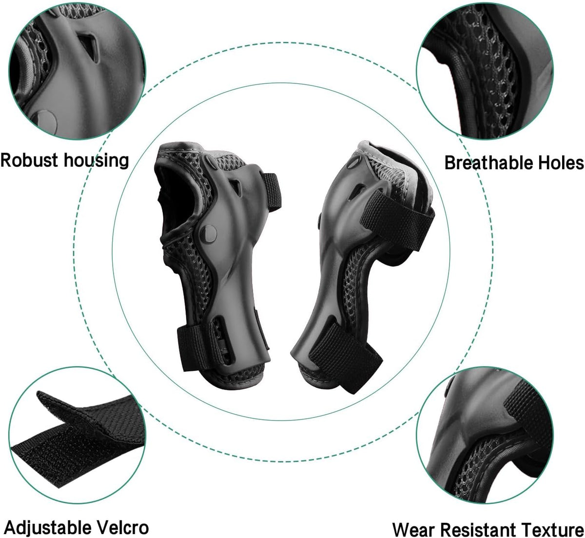 Skiennix Kids Protective Gear Set - 3-in-1 Knee, Elbow Pads & Wrist Guards for Ages 3-14 | Ideal for Skating, Cycling & Scooters