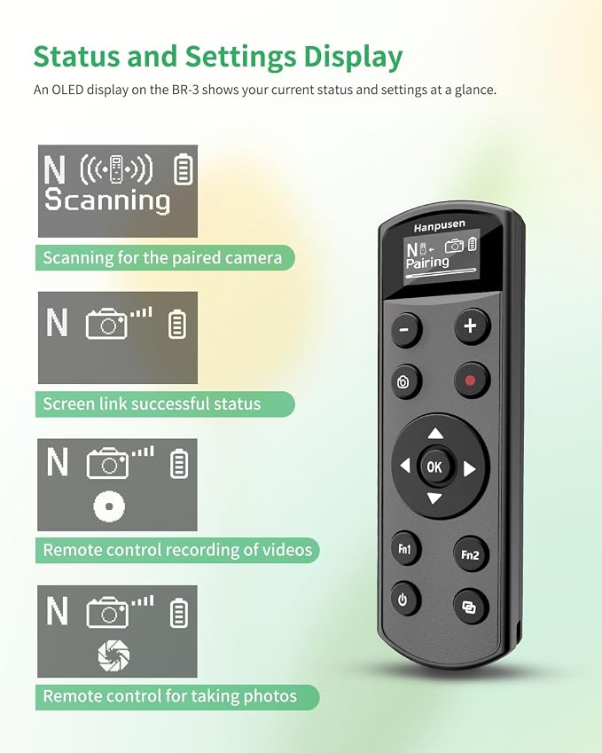 for Nikon Camera Remote Control, Hanpusen Rechargeable Wireless Shutter Release