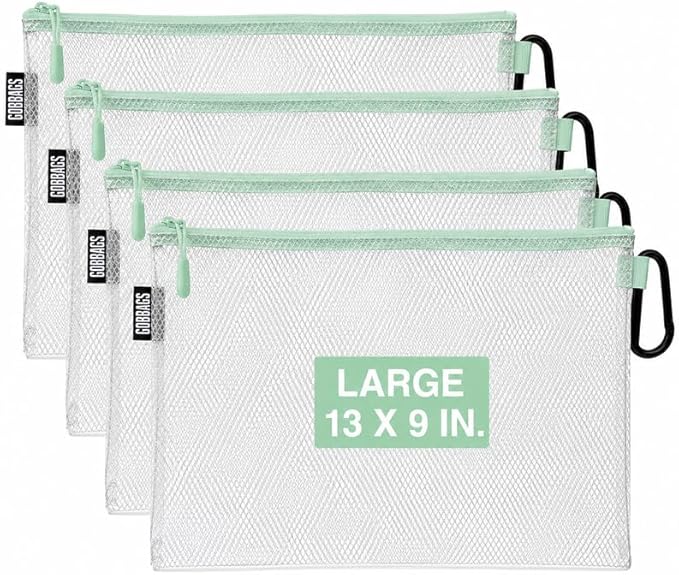 GOBAGS Air Production Large Clear Zipper Pouch – Cable Organizer & Travel Gear