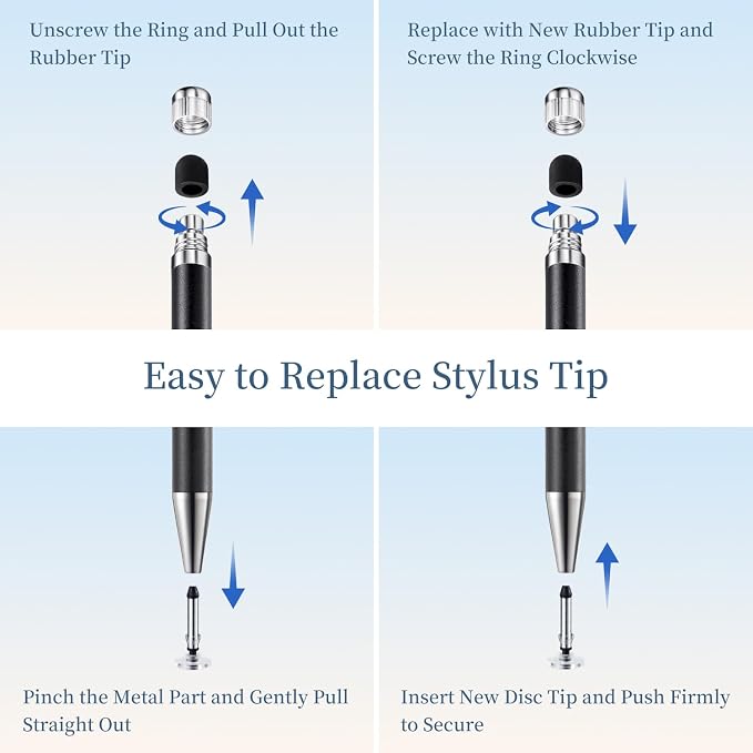 ChaoQ 2-in-1 Stylus Pen for Touchscreen, 6 High Sensitivity Stylus