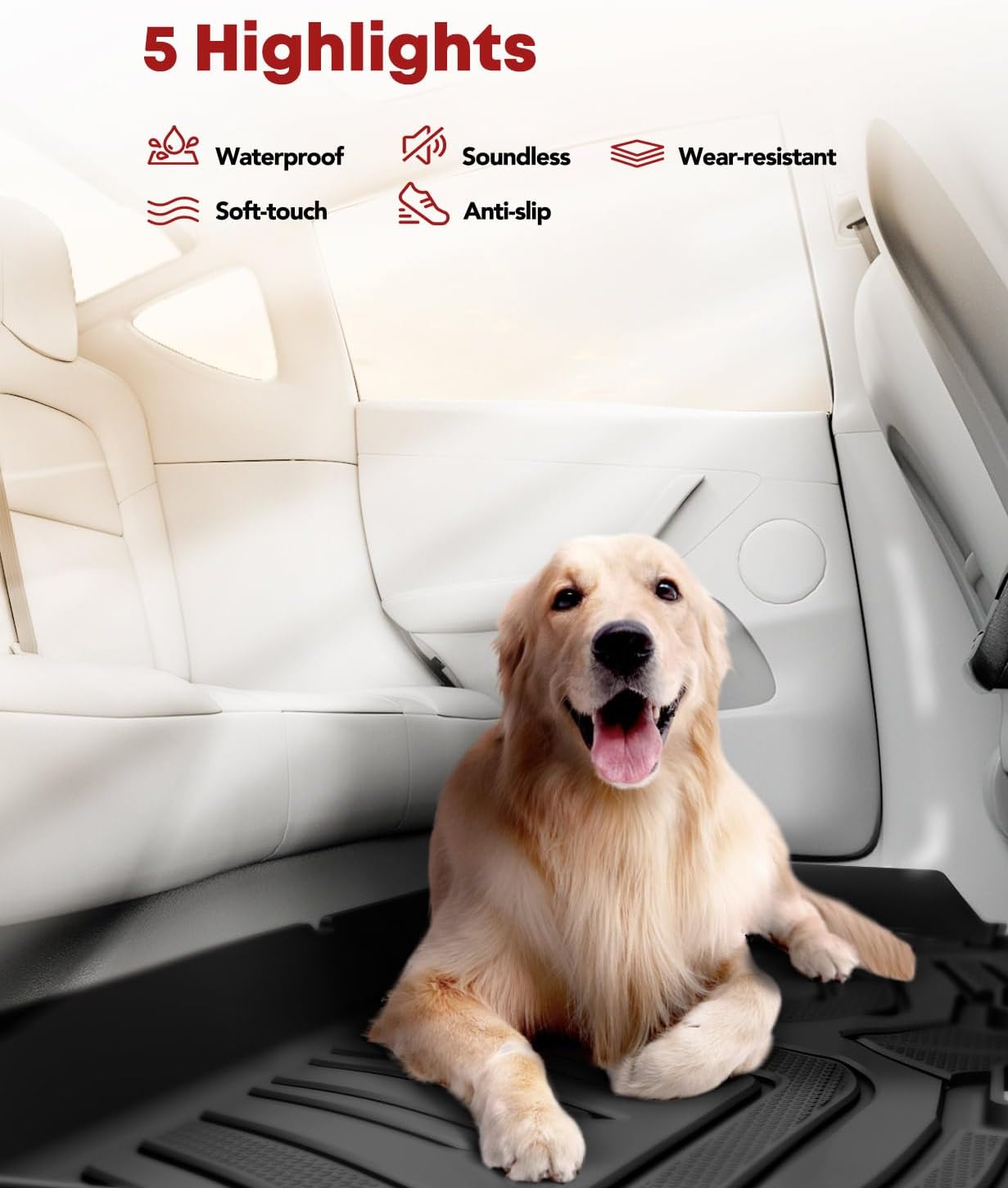 YHTAUTO Floor Mats & Cargo Mat Compatible with Kia Sorento 2021-2025, TPE All Weather Car Mats Waterproof Anti-Slip Odorless Floor Liner, Sorento Accessories Full Set Liner
