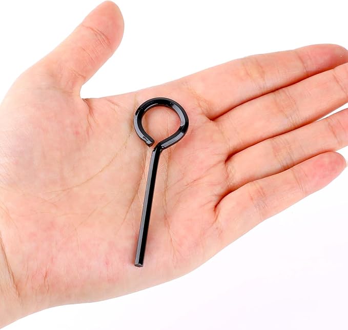 5 Pack 1/8" Allen Wrench, Hex Key for Push Bar Door, Standard Hex Dogging Key with Full Loop, Black Metal Allen Wrenches Keychain Door Keys