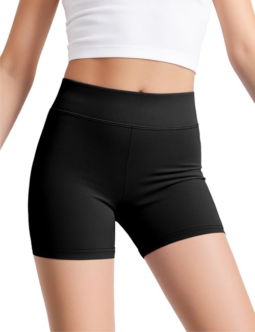 JOCMIC 3 Pack Girls Athletic Shorts Dance Gymnastics Yoga Running for Kids Black 9-10 Years