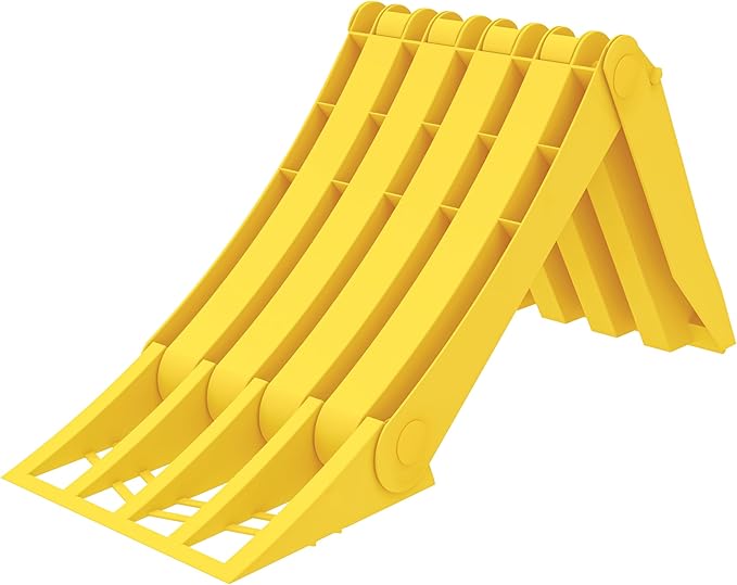 Plastic Wheel Chock ORIGAMY, Foldable,Heavy Duty,Space Saving,Yellow (Heavy Duty)