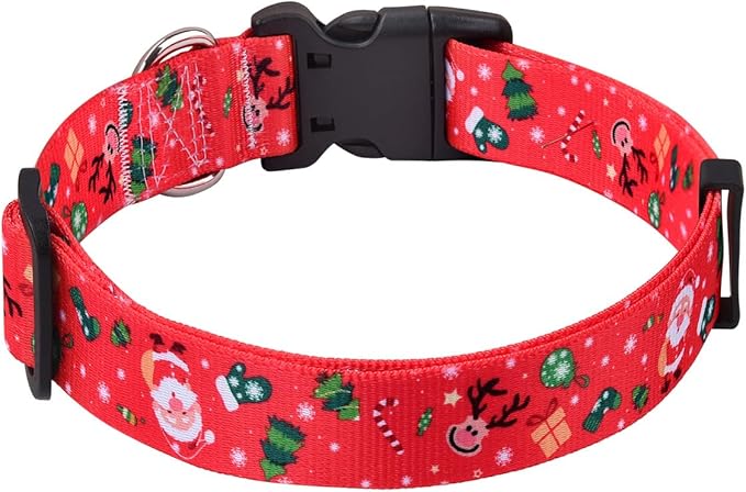 Christmas Dog Collar - Premium Adjustable Dog Collar for Small Medium Large Dogs (Christmas,XS)