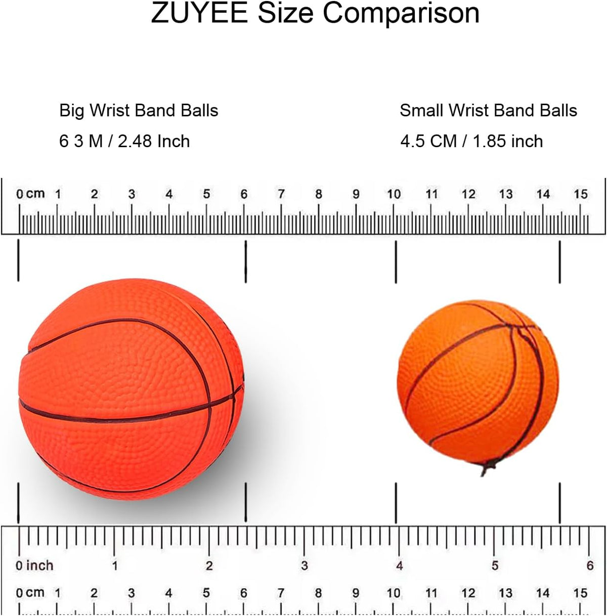 ZUYEE Wrist Return Balls - 1.85 Inch Rubber Rebound Balls for Sports | Perfect Gift for Kids