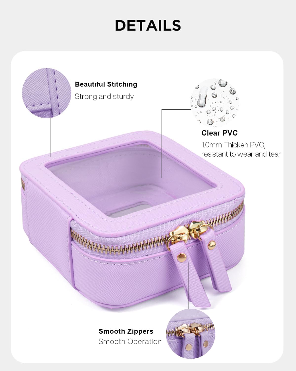 LETGO 2Pack Clear Makeup Bag Mahjong Tile Bag with Zipper and Handle| Structured Large Travel Makeup Bag for Toiletries for Women Mahjong Tile Carrying Case