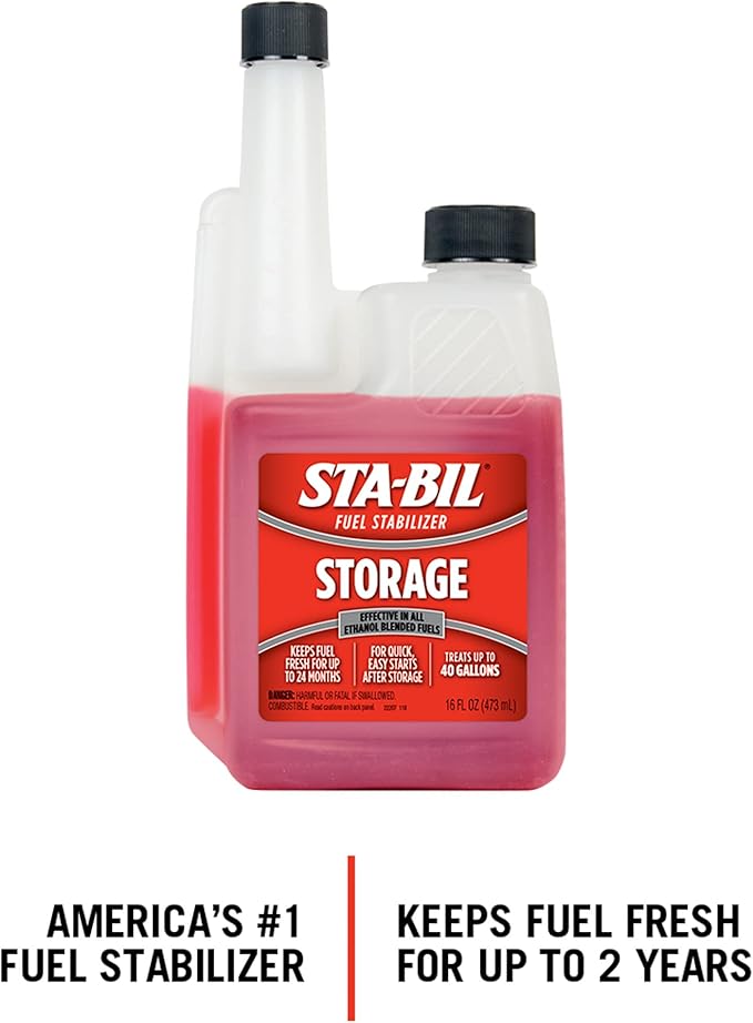 STA-BIL Pump Protector - Protects Pressure Washer Pumps and Other Internal Components During Storage, 4oz , Red & STA-BIL Storage Fuel Stabilizer - Keeps Fuel Fresh For Up To Two Years, 16oz, Red