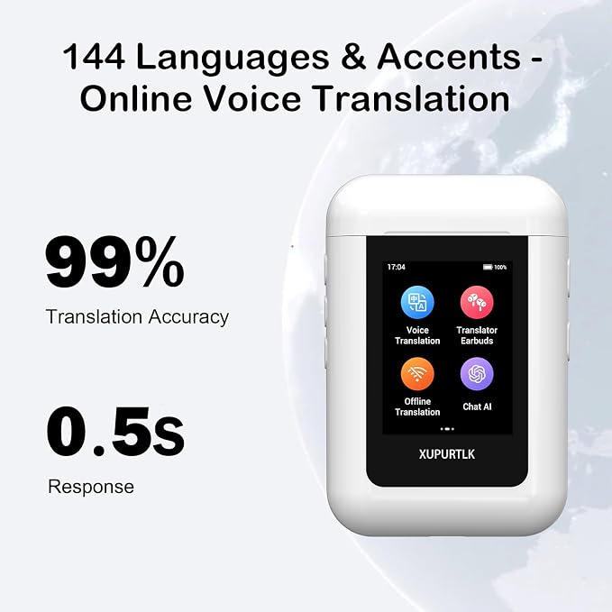 Xupurtlk AI Translation Earbuds Real Time, 120 Offline Packages Audifonos