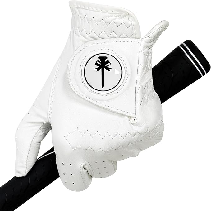 Swig Sip Womens Cabretta Leather Golf Glove Left Hand All-Weather Breathable Design with Ball Marker Ladies Golf Gloves for Training & Golfing