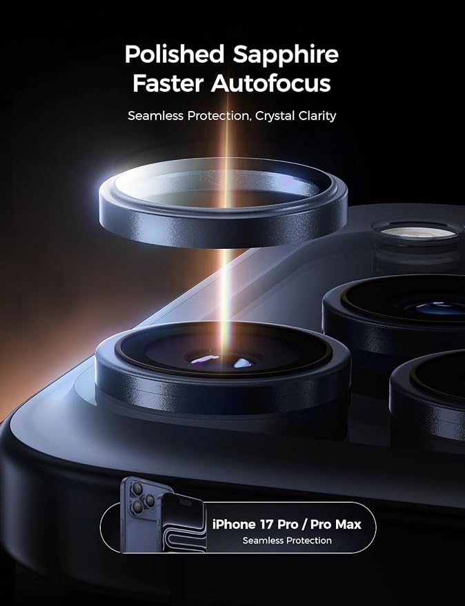 MAGIC JOHN for iPhone 17 Pro Max/17 Pro Camera Lens Protector 9H Aerospace