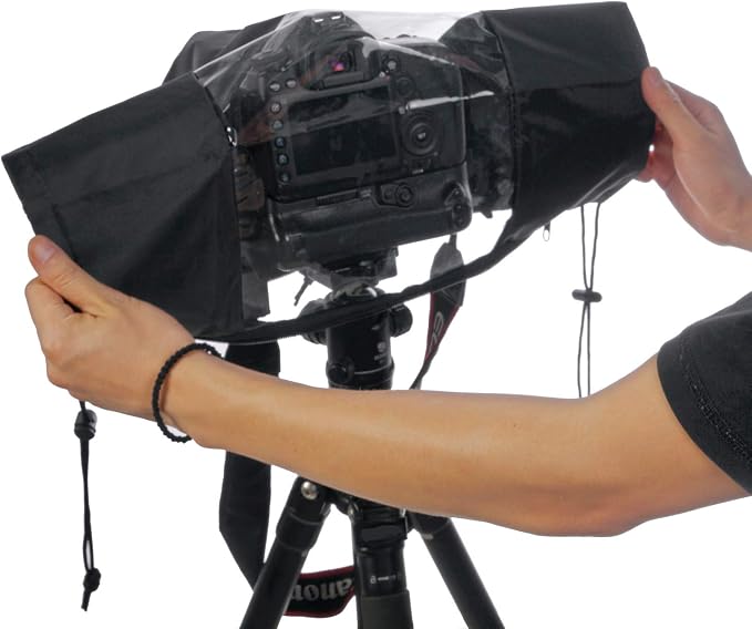 Waterproof Camera Rain Cover Soft Black Camera Rain Lens Covers | Professional