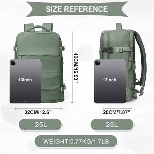 Coowoz Travel Backpack - Waterproof Hiking Rucksack for Men & Women | Olive Green Casual Daypack