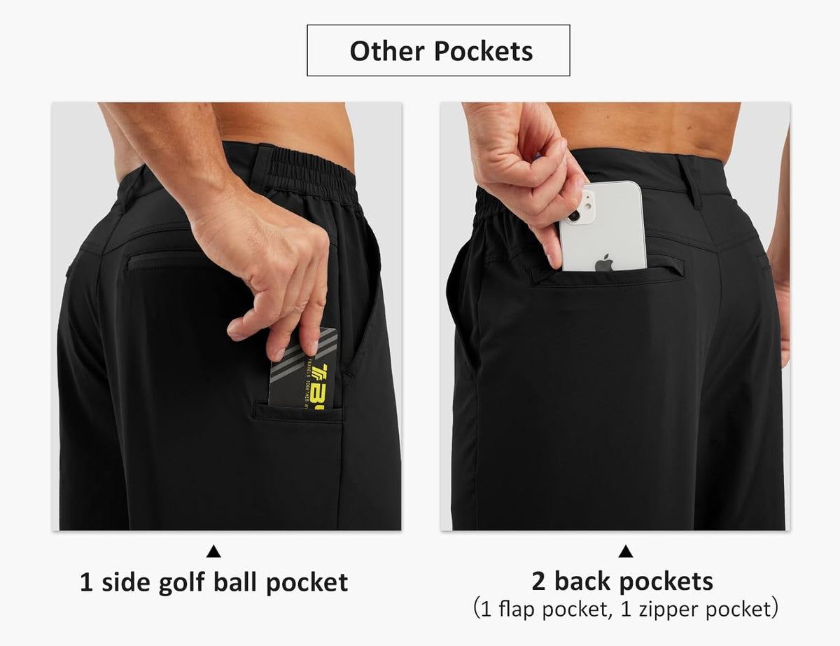 TBMPOY Men's Casual Golf Shorts - Lightweight, Quick-Dry Fabric, 5 Pockets, Stretch Waist | Ideal for Travel