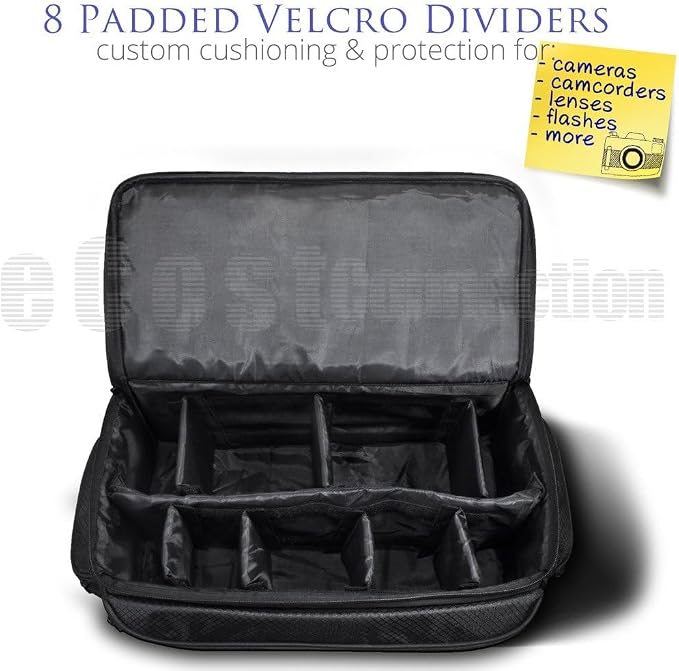 eCostConnection Extra Large Soft Padded Water Resistant Camcorder Equipment