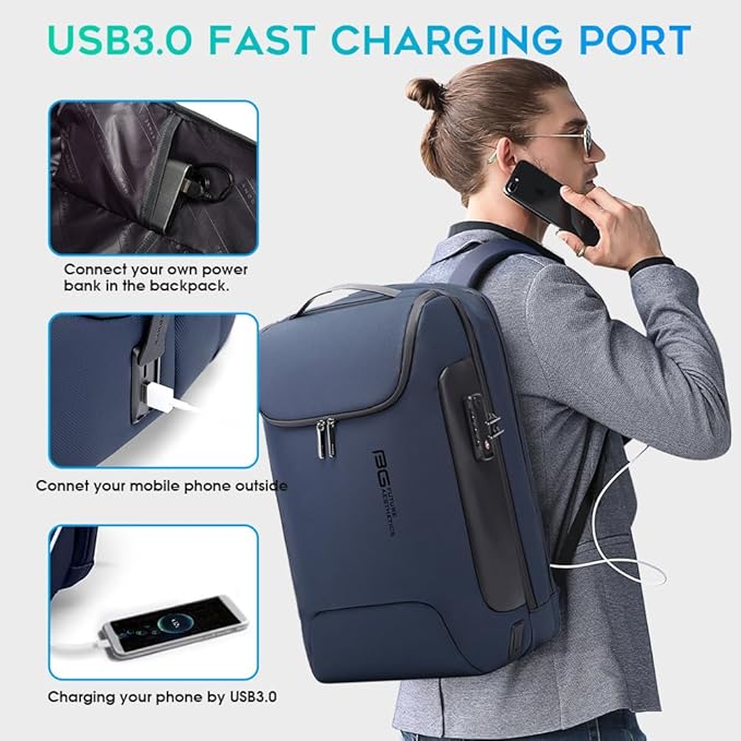 BANGE Mens Business Backpack for Work, Computer Backpacks for Laptops for 17.3