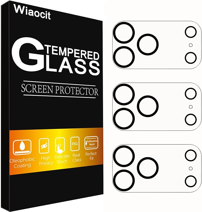 Wiaocit 3 Pack Tempered Glass Camera Lens Protector