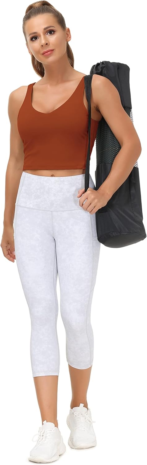 The Gym People Women's Sports Bra - Longline Wirefree Padded Design for Medium Support