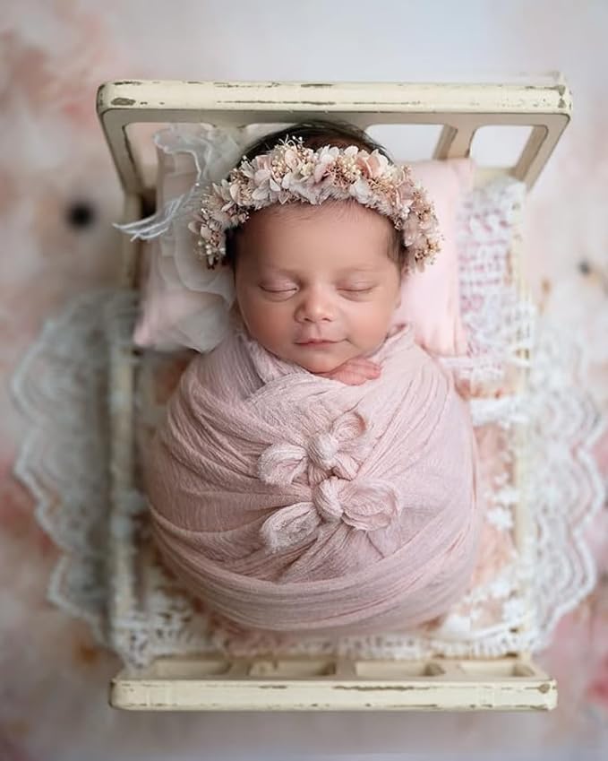 Newborn Photography Props Bed Prop White – Mini Wooden Baby Photography Bed