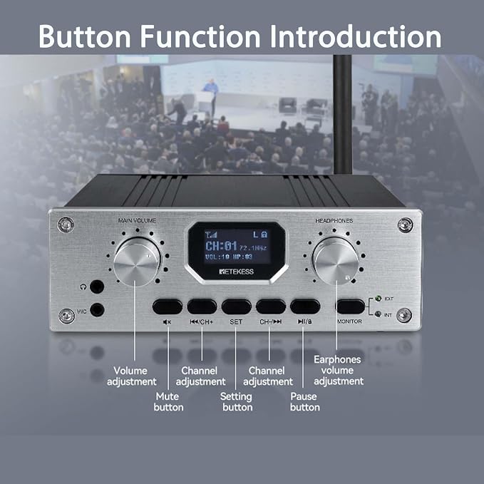 Retekess TT119 Assistive Listening System, Church Translation System, Mute