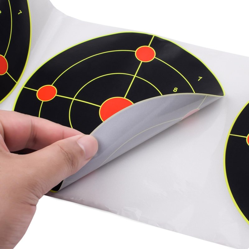 SKLK-SEL 100 Pack Splatter Targets, 6 Inch Splash Reaction Target Paper Stickers with Yellow Effect for BB Guns, Airsoft Guns, Softball Guns, Rifles Indoor and Outdoor Shooting Ranges (Round B)