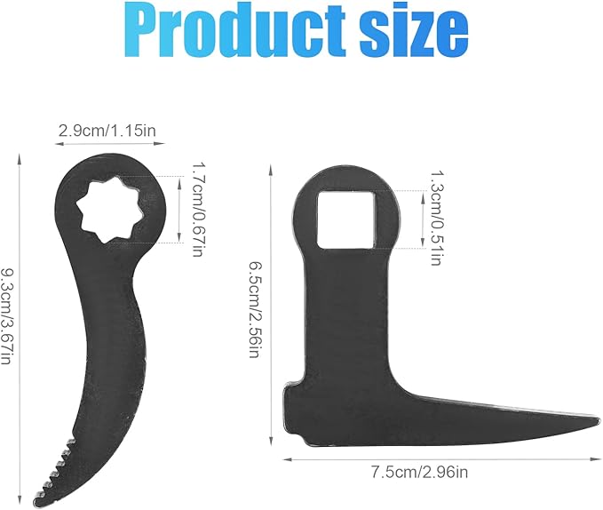 2pcs Pry Bar Wrench Adaptor Head, 1/2" Drive L-Shape Ratchet Pry Bar Adapter & Crowbar Head with Band Sawtooth Half Shaft Car Repair Tools Attachment for Tight Space