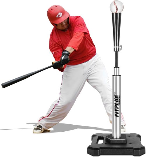 Baseball Softball Batting Tee - Height Adjustable 25” to 43” with Heavy Metal Base & Durable Aluminum Stem