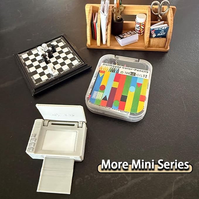1:12 Mini Dollhouse Accessories Office Supplies Set, Including 2 Print Models