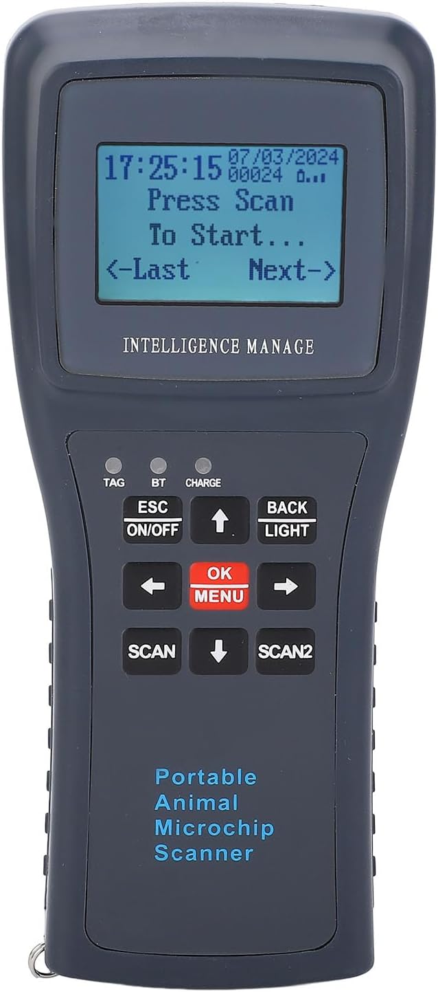 Sonew Pet Microchip Scanner Handheld ID Reader with Capability, Automatic Data Storage & USB Connectivity (HDX+FDXB)